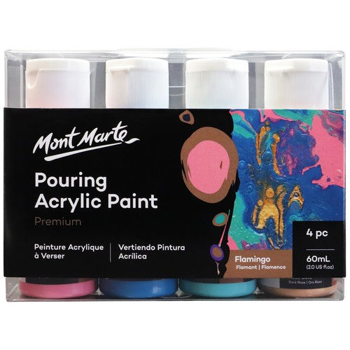 [0262195] Pouring Acrylic  60ml 4Pcs- Flamingo