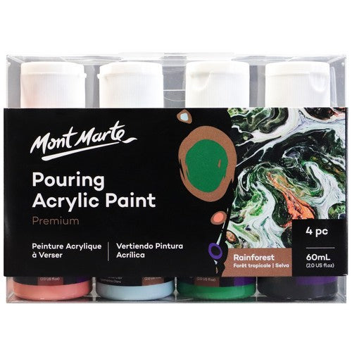 [0262196] Pouring Acrylic  60ml 4Pcs- Rainforest