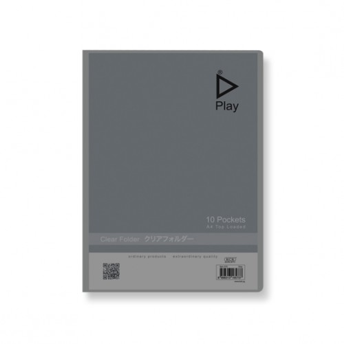 [0073187] KCK "PLAY" 10P CLEAR BOOK- GREY