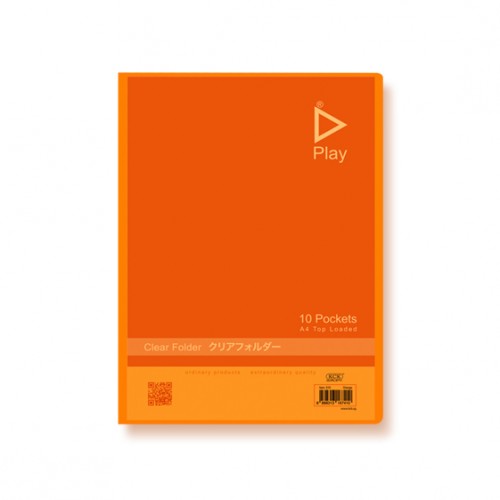 [0073189] KCK "PLAY" 10P CLEAR BOOK- ORANGE