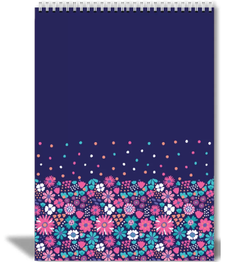 [0480044] Notepad - Ruled Flower Garden A4 Top Spiral
