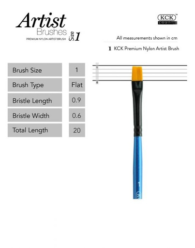 [0290502] Kck Golden Nylon Brush Flat-  #1