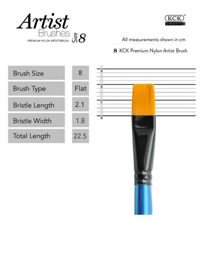[0290504] Kck Golden Nylon Brush Flat-  #8