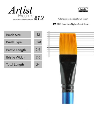 [0290508] Kck Golden Nylon Brush Flat-  #12
