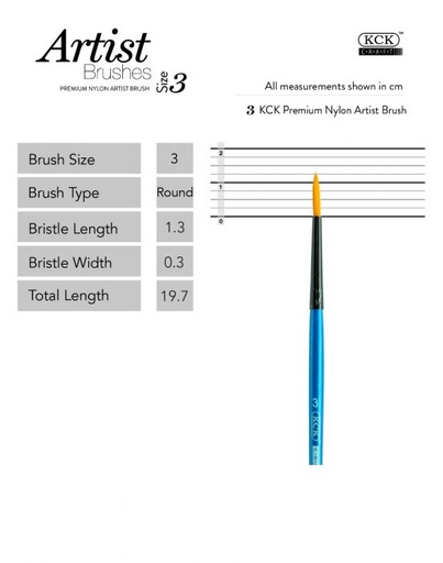[0290511] KCK Nylon Water Color Brush Round #3