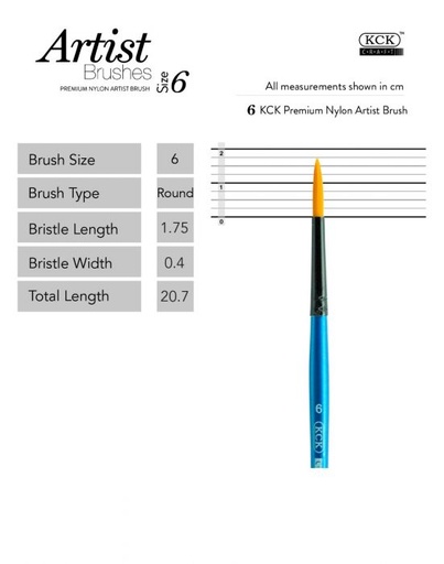 [0290513] KCK Nylon Water Color Brush Round #6