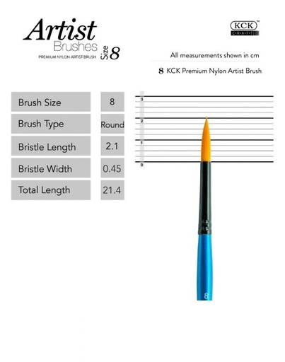 [0290517] KCK Nylon Water Color Brush Round #8
