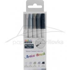 [0290677] Marvy Artist Brush Set - Grey