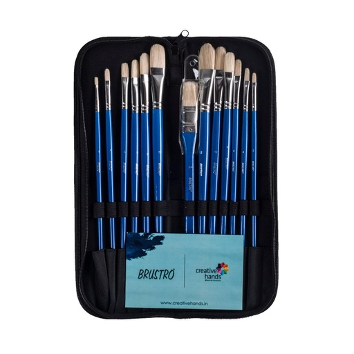 [0290754] Artists Hog Hair Paint Brush Set 13