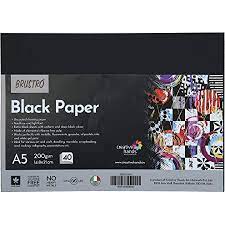 [2003250] Uncoated Black Paper 200 GSM A5 PK40