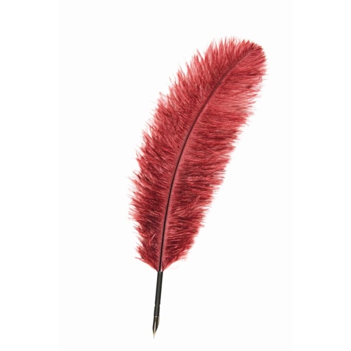 [0012712] Manuscript Ostrich Quill Pen - Burgundy