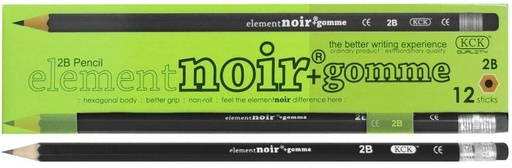 [0020544] Pencil KCK Elem-Noir+Gomme 2-B