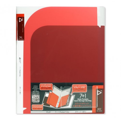 [0065297] KCK "PLAY" 7+1 POCKET FOLIO- RED