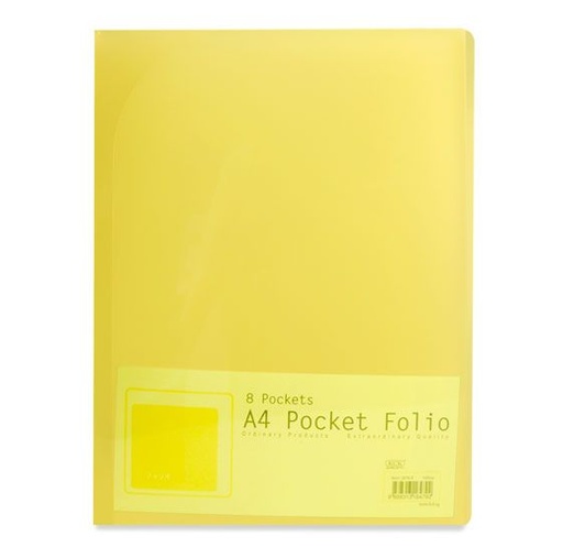 [0065307] KCK A4 POCKET FOLIO 8 POCKETS- YELLOW