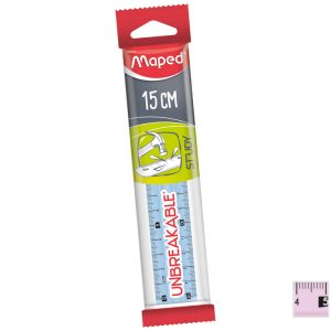 [0420548] Ruler Study Unbreakable 15 cm Clear