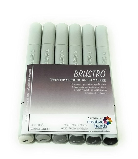 [0030627] Marker Twin Tip Set - 6 Warm Greys A