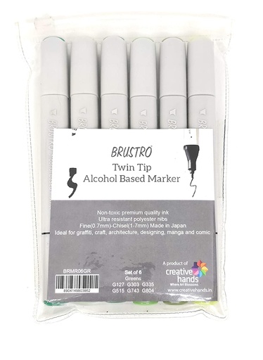 [0030630] Marker Twin Tip Set - 6 Greens