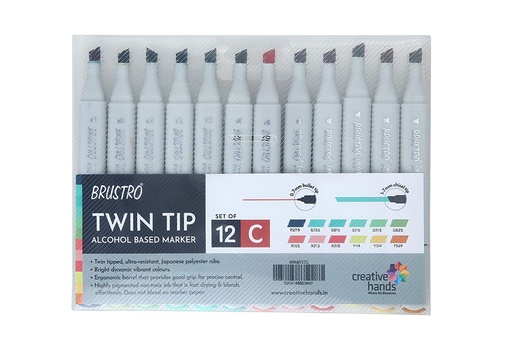 [0030635] Marker Brustro Twin Tip Set 12 Colours Basic