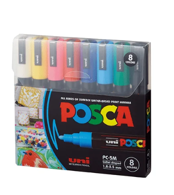 [0030733] Uni POSCA Marker PC-5M-Bullet Pack - 8 Colours