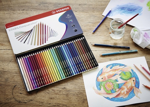 [0230641] Colour Pencil Aqua Metal Box 36 Color