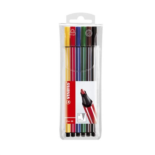 [0319075] Fibre-Tip Pen Premium 68 Wallet 6Col 
