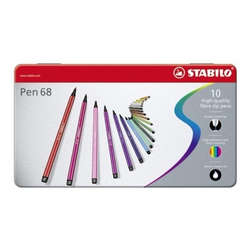 [0319100] Fibre-Tip Pen 68 Metal Box of 10