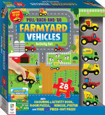[1185129] Pull Back and Go Farmyard Vehicles Activity