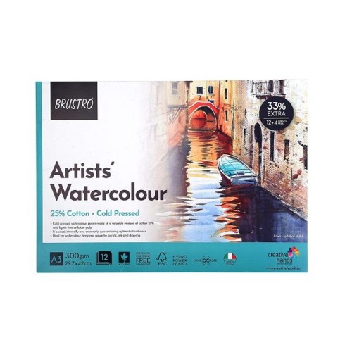 [0560609] Artists WC Glued Pad A3 300gsm12shts