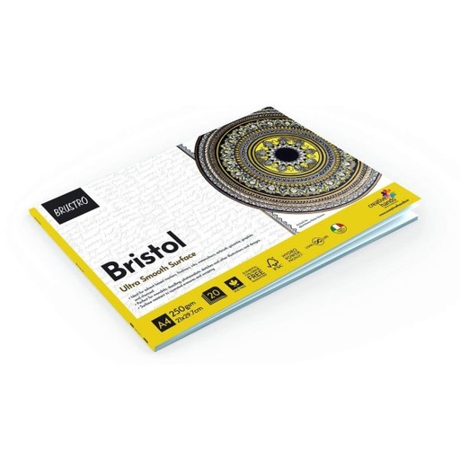 [0560615] Bristol Glued Pad A4 250gsm 20 Sheets