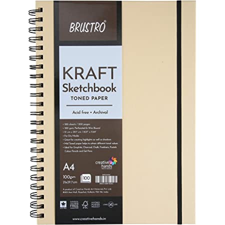 [0560629] Kraft Sketch BookWiro Bound A4 100GSM