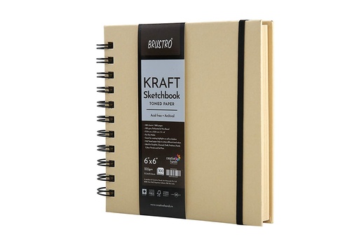 [0560631] Kraft Sketch Book W Bound100sht TP 6X6