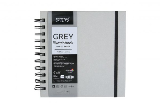 [0560634] Grey Sketch BookWiro Bound 6X6 120gsm