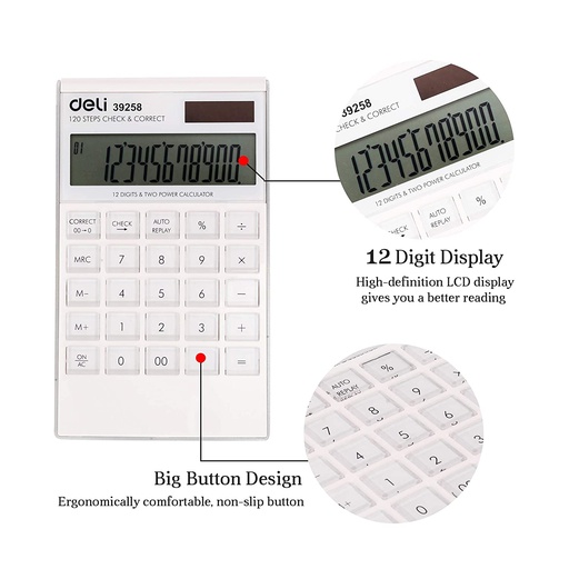 [0600043] Calculator 39258 White