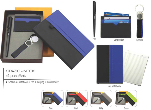 [0460323] Gift Set- Spazio - Notebook + Pen + Card Holder + Key Chain