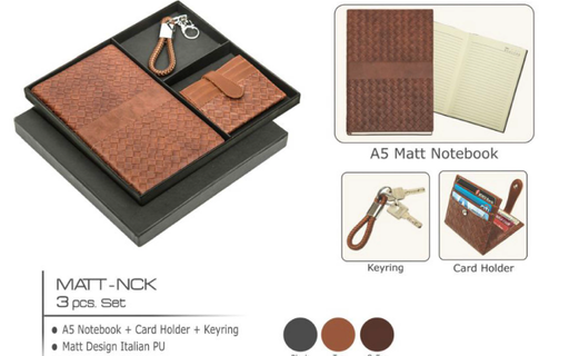 [0460341] Gift Set - Matt - Notebook + Card Holder + Key Chain