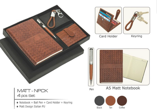 [0460342] Gift Set-Matt - Notebook + Pen + Card Holder + Key Chain