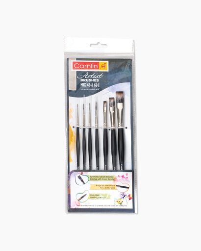 [0290776] Artist Brush 7 Pcs Flat & Round S68/S69