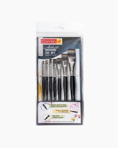 [0290777] Artist Brush 7 Pcs S69 Series Flat
