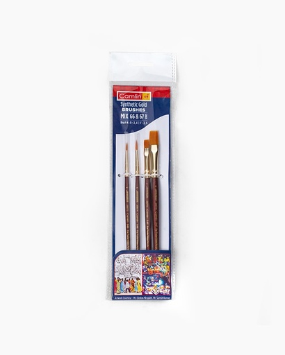 [0290807] Artist Brush 4 Pcs S66 & S67 Round & Flat