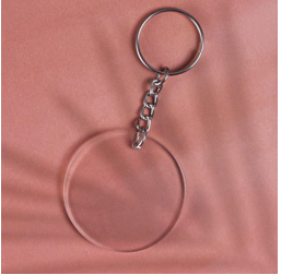 [1185156] Acrylic Key Chain - Round 3.7mm Thickness Approx 5cm Diameter 4pcs pack