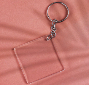 [1185158] Acrylic Key Chain - Square 3.7mm Thickness Approx 5x5cm 4pcs Pack
