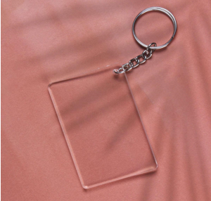[1185159] Acrylic Key Chain - Rectangle 3.7mm Thickness Approx 7.5x5cm 4pcs Pack