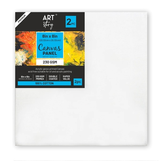 [1185162] Canvas Panel 3mm MDF Board 8X8Inch 2Pcs Pack