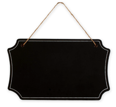 [1185165] Hanging Chalkboard - Tapered Angles 5.5mm H13.7 x L23cm