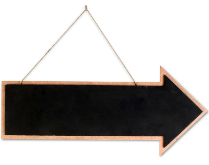 [1185169] Hanging Chalkboard - Arrow (Black Board 3mm) (Arrow 5.5mm Thickness) Approx H17.5 x L39.5cm