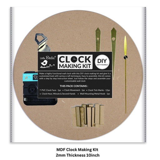 [1185171] MDF Clock Making Kit 2mm Thickness 10inch