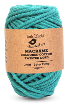 [1185172] Cotton Twisted Cord - Teal Green 3mm, 3ply, 25mtr