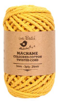 [1185175] Cotton Twisted Cord - Sun Flower Yellow 3mm, 3ply, 25mtr