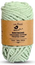 [1185181] Cotton Twisted Cord - Apple Green 3mm, 3ply, 25mtr
