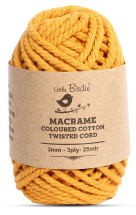 [1185187] Cotton Twisted Cord -Mango Yellow 3mm, 3ply, 25mtr
